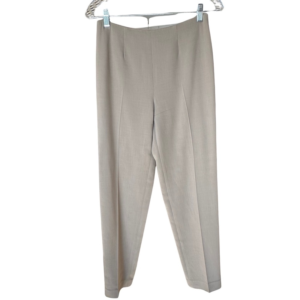 Worth Women's Wool Dress Pants Trousers Fully Lined & Pleated Tan-Taupe - Picture 2 of 9